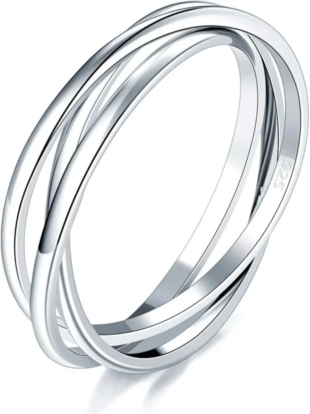 925 Sterling Silver Fidget Ring, 14K Gold Plated Waterproof Anxiety Band